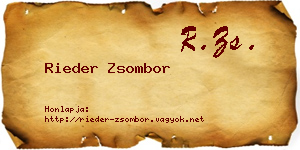 Rieder Zsombor névjegykártya